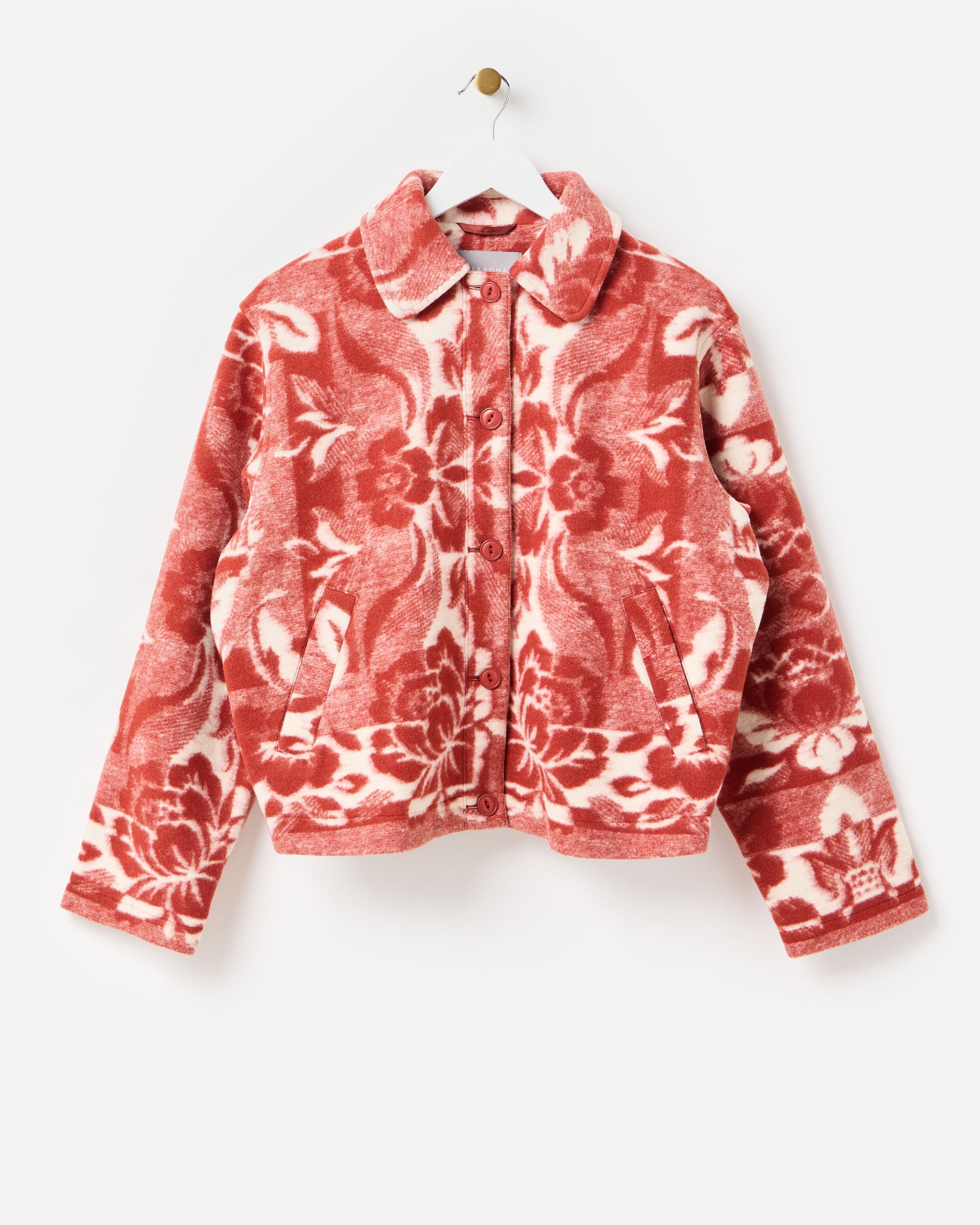 Rust & Cream Floral Wool Blend Jacket | Oliver Bonas | Oliver Bonas (Global)