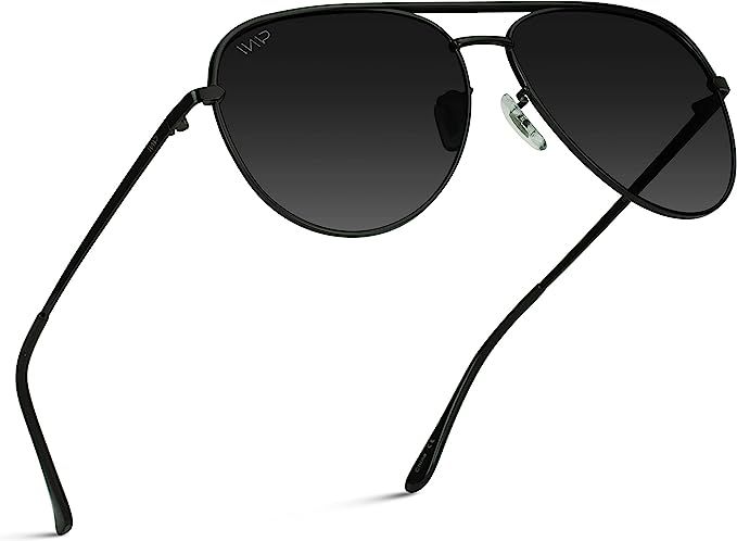 WearMe Pro - Oversized Flat Lens Fashion Designer Inspired Aviator Sunglasses | Amazon (US)