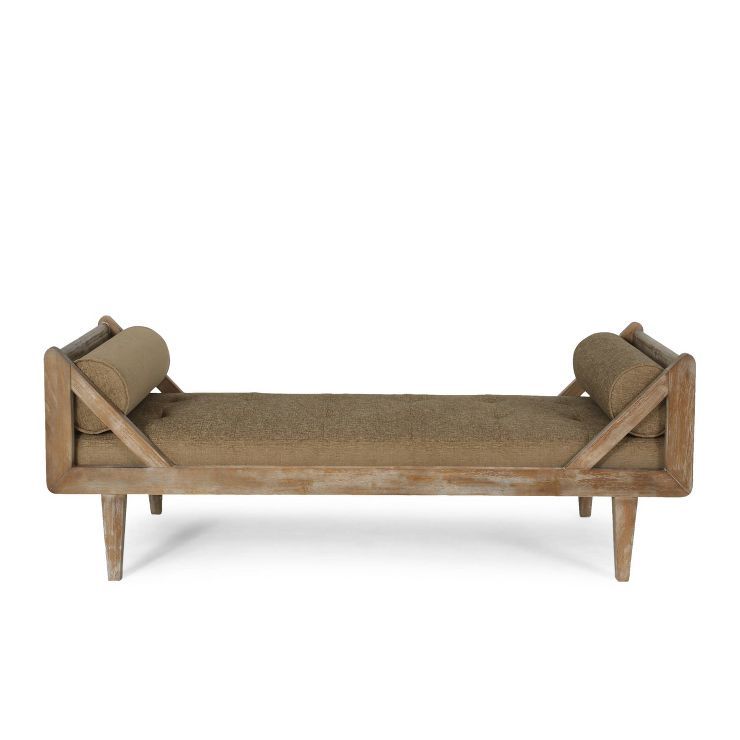 Zentner Rustic Tufted Double End Chaise Lounge with Bolster Pillows - Christopher Knight Home | Target