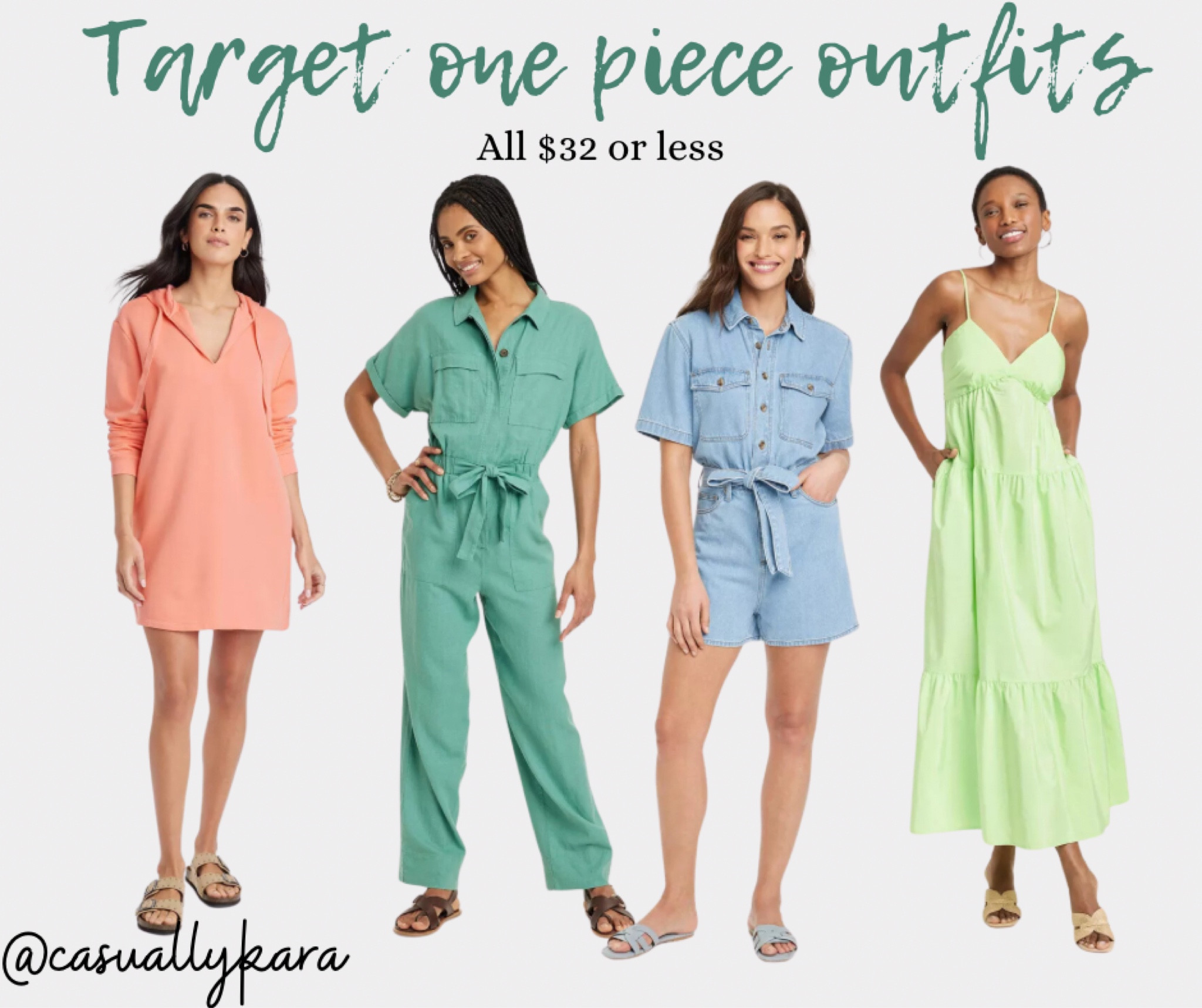 Who doesn’t love a great one piece outfit?! So easy! Throw it on with your favorite sandals and you are ready to go. These are all on sale, look at those colors. 

#LTKfindsunder50 #LTKsalealert #LTKover40