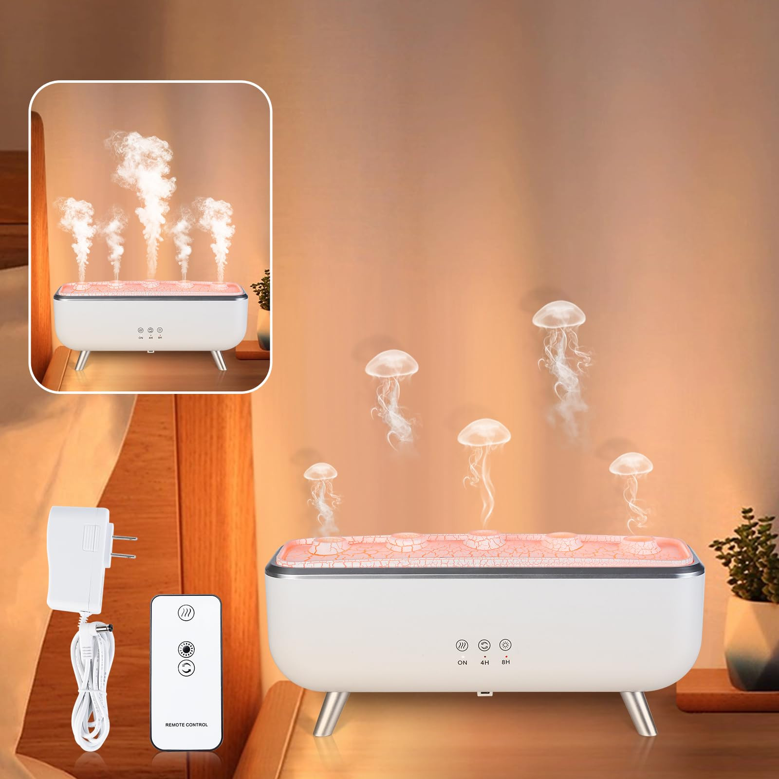 300ML Dynamic Jellyfish Diffuser: 5 Rings Dynamic Sound Pickup - Essential Oil Scent Volcano Diff... | Amazon (US)