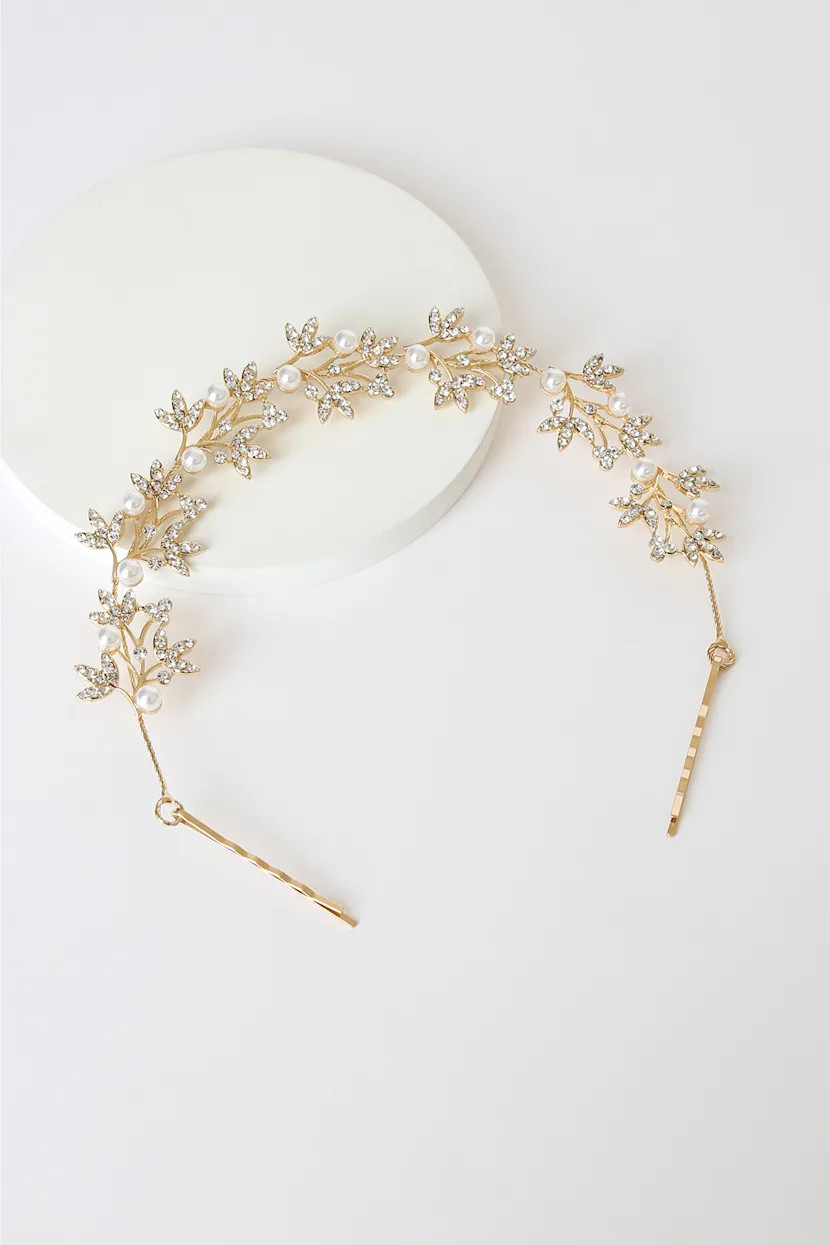 Vine Art Gold and Pearl Clip-On Headband | Lulus (US)