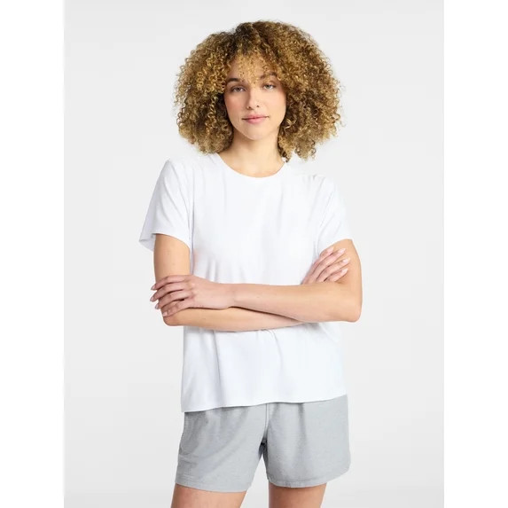Athletic Works Women's and Women's Plus Relaxed ButterCore Tee with Short Sleeves, Sizes XS-4X | Walmart (US)