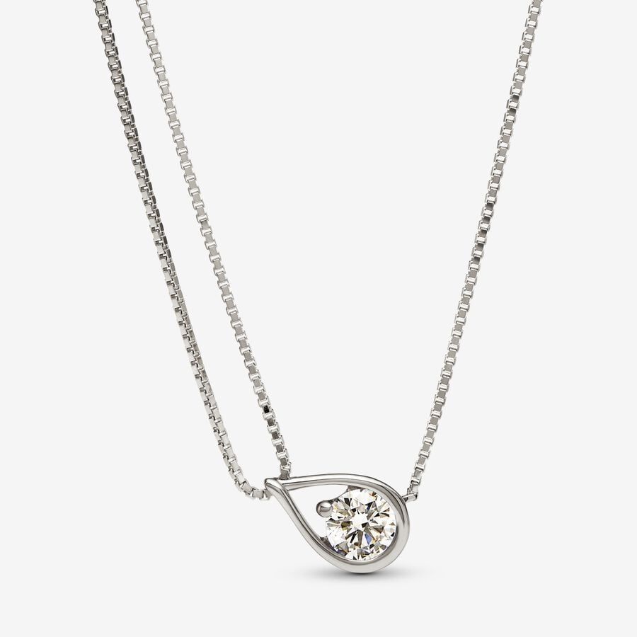 Pandora Brilliance Lab-created 0.75 ct tw Diamond Double Chain Collier Necklace | Pandora (US)