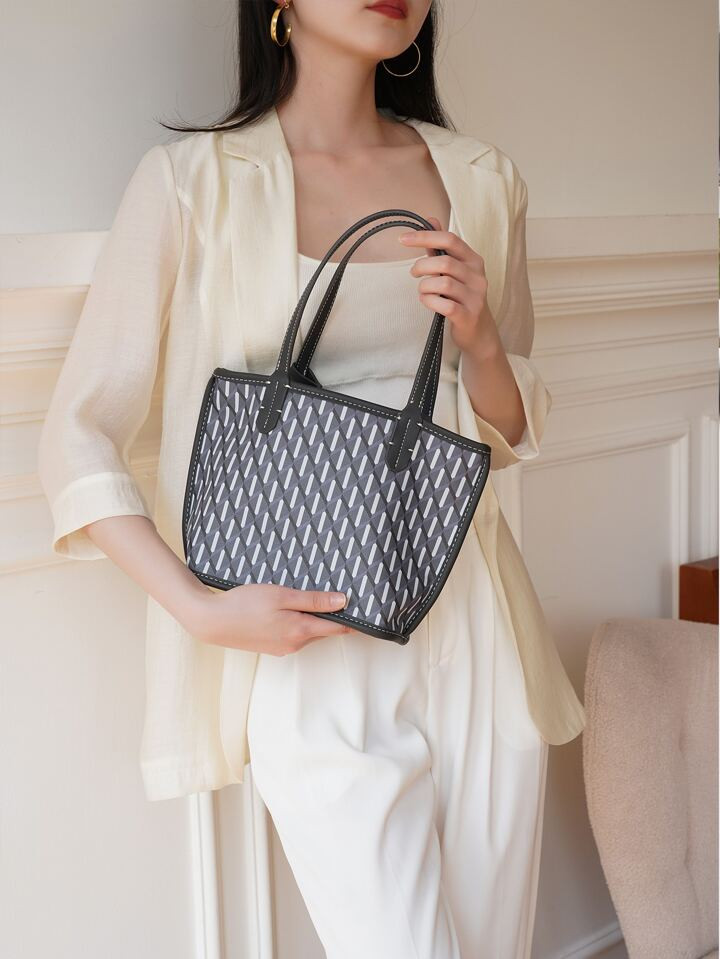 Exquisite,Elegant Classic Style Large Capacity Tote Shoulder Bag Handbag Women's Casual Bucket Ba... | SHEIN