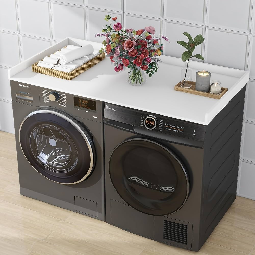 Washer Dryer Countertop, Laundry Counter top with Edge Rails Non-Slip Pads,27.6" Depth x 54" Widt... | Amazon (US)