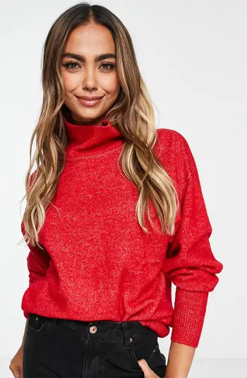 ASOS DESIGN Scrunch Neck Longline Sweater | Nordstrom | Nordstrom