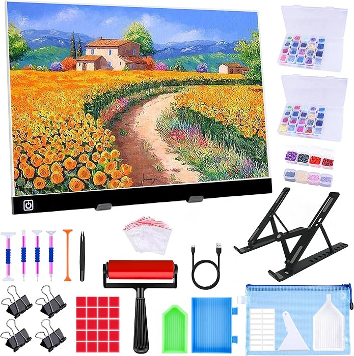 A3 LED Light Pad for Diamond Painting,Ratukall Diamond Art Light Board Kit,Adjustable Brightness ... | Amazon (US)