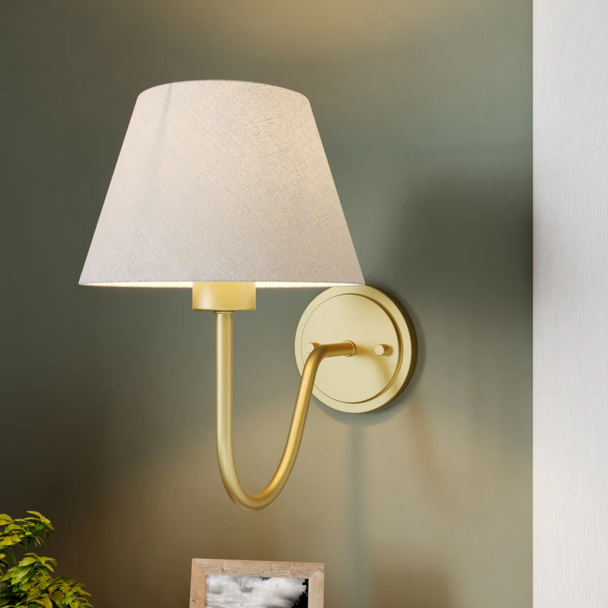 Quantarius 1-Light Steel Dimmable Armed Sconce Table Lamp | Wayfair North America