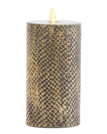 Snakeskin Led Pillar Candle | TJ Maxx