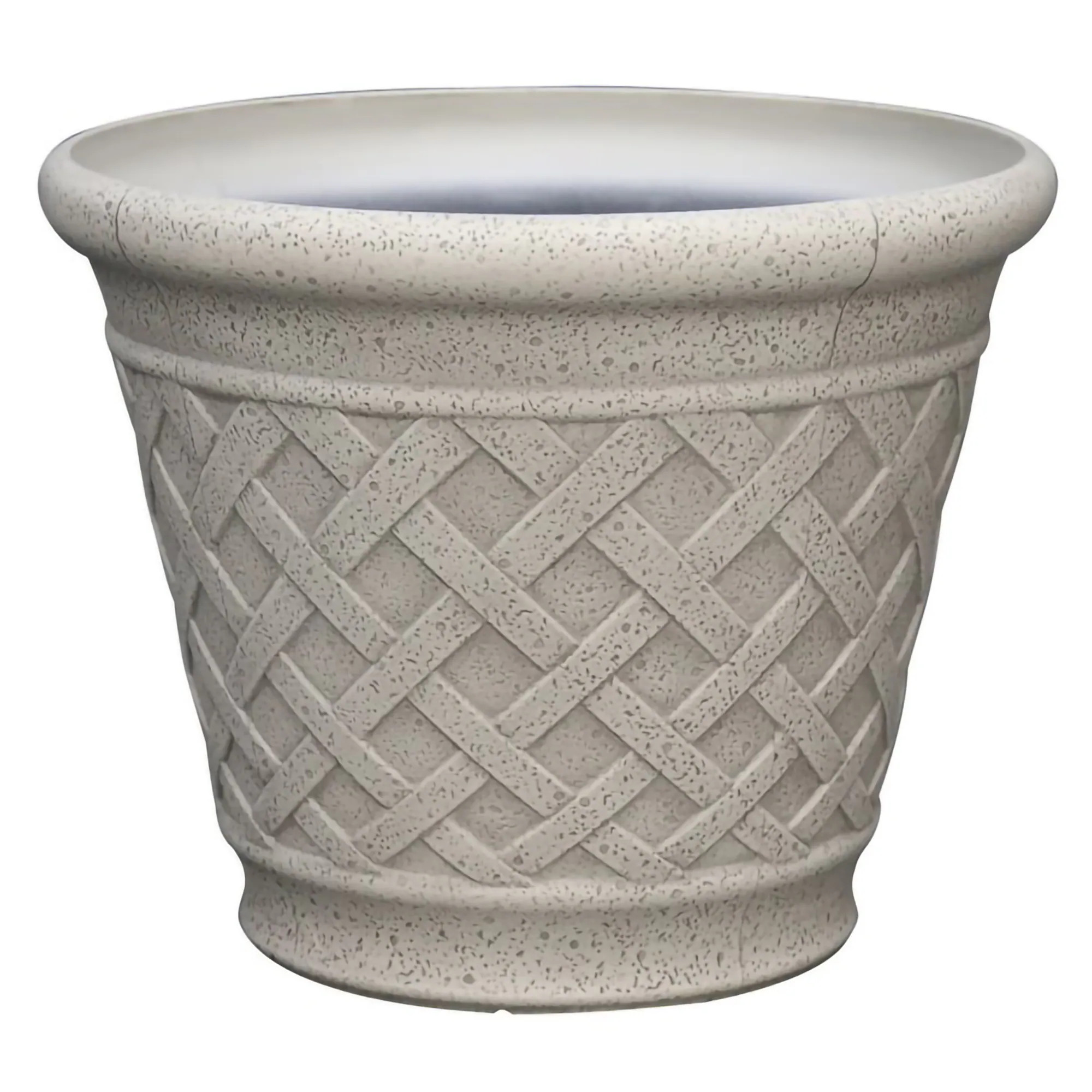allen + roth 18.63-in W Large Off-white Resin Indoor/Outdoor Planter with Drainage Holes | PLC4720TSH | Lowe's