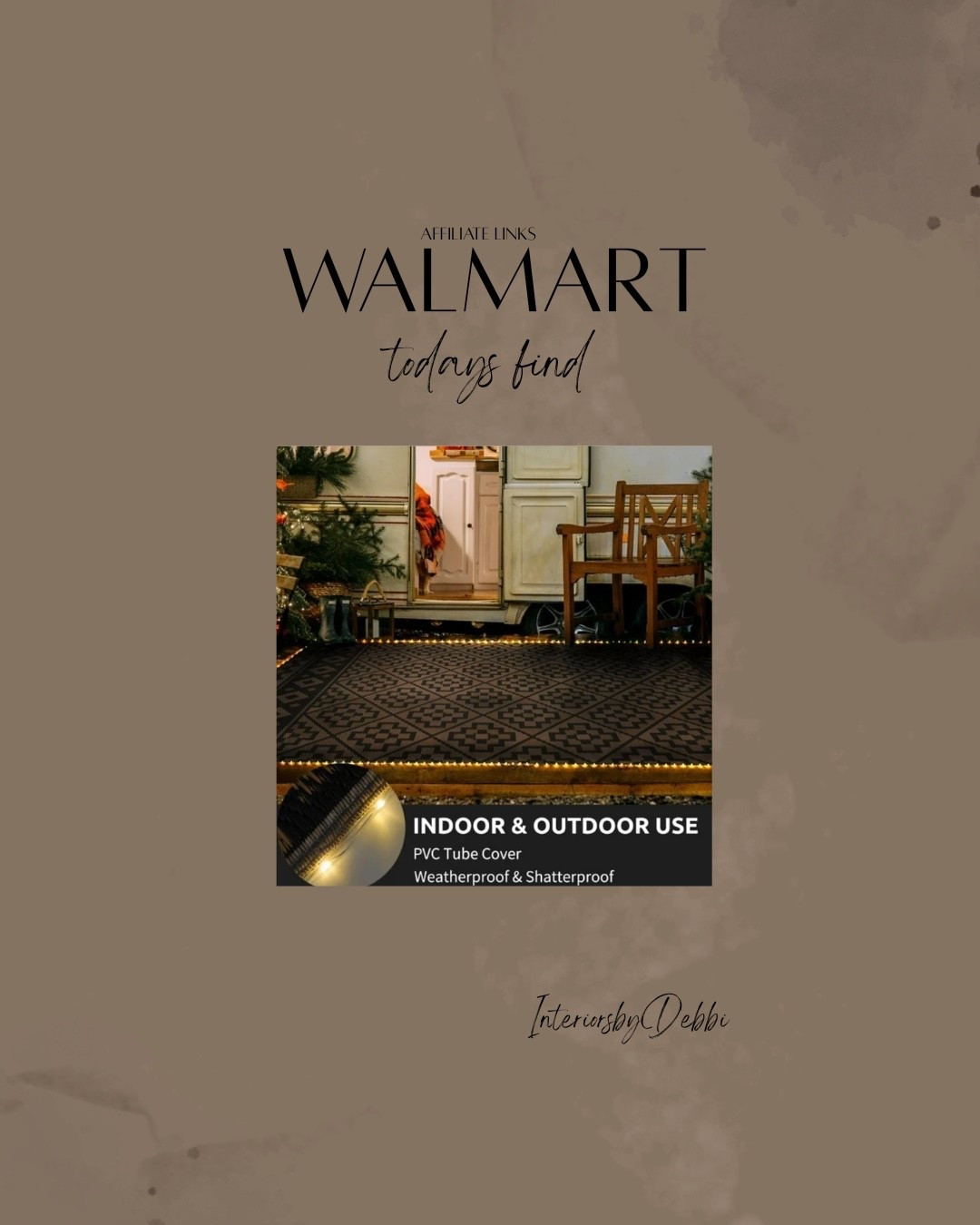 Walmart Find
Outdoor rug with lights, transitional home, modern decor, amazon find, amazon home, target home decor, mcgee and co, studio mcgee, amazon must have, pottery. barn, Walmart finds, affordable decor, home styling, budget friendly, accessories, neutral decor, home finds, buy new arrival, coming soon, sale alert, high end look for less, Amazon favorites, Target finds, cozy, modern, earthy, transitional, luxe, romantic, home decor, budget friendly decor #walmart

#LTKSeasonal #LTKHome