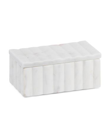 7in Ridged Marble Decorative Box | TJ Maxx