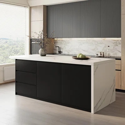 Kitchen Island with Storage, 72'' Kitchen Storage Island with 3 Drawers, Island Table with Adjustable Shelves,Buffet Sideboard Cabinet for Dining Room | Wayfair North America