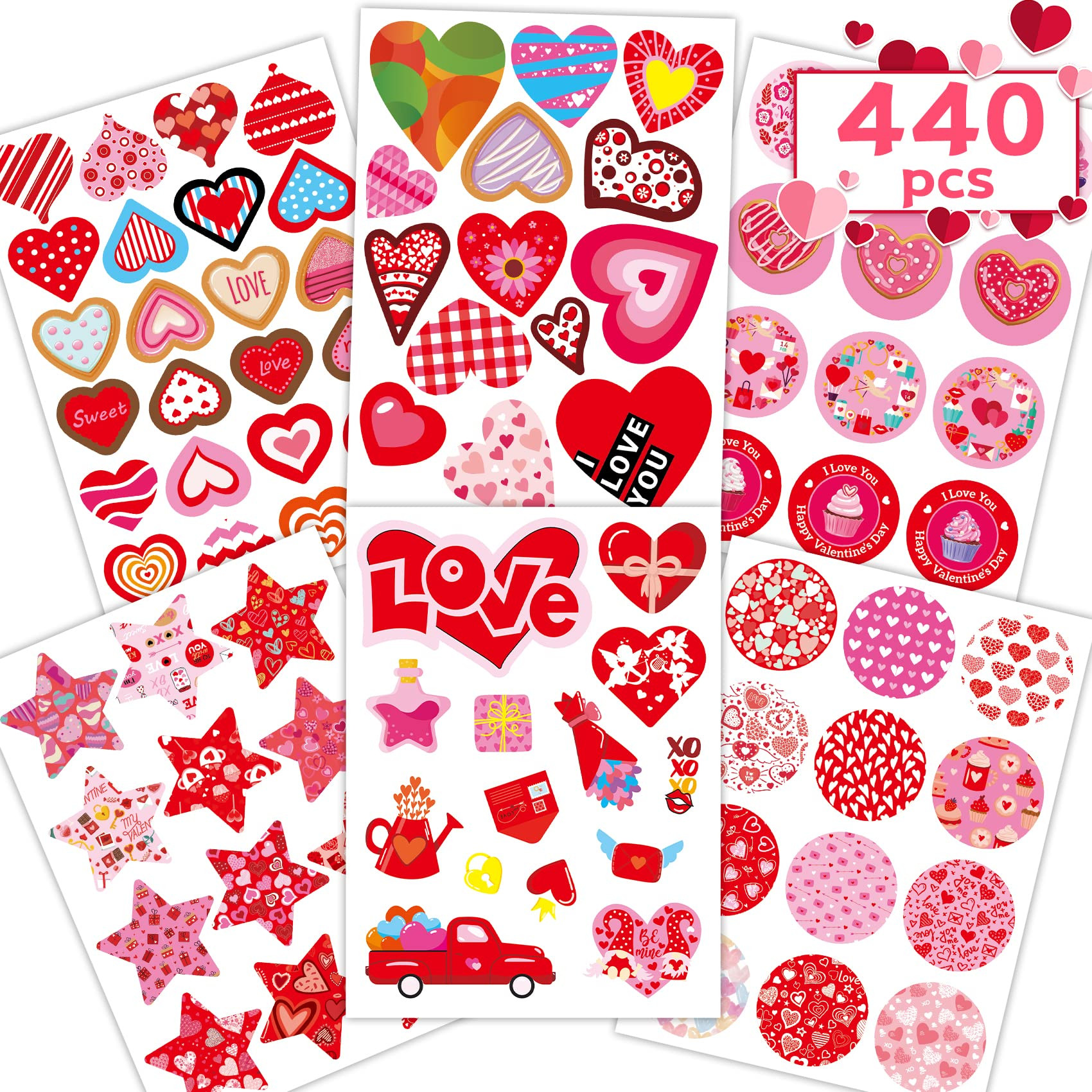 Valentines Day Sticker Stickers 440PCS Valentines Stickers Valentine’S Stickers Valentine's Day... | Amazon (US)