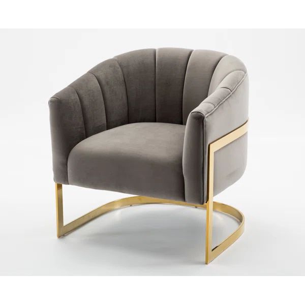 Thomson 30'' Wide Tufted Velvet Barrel Chair | Wayfair North America