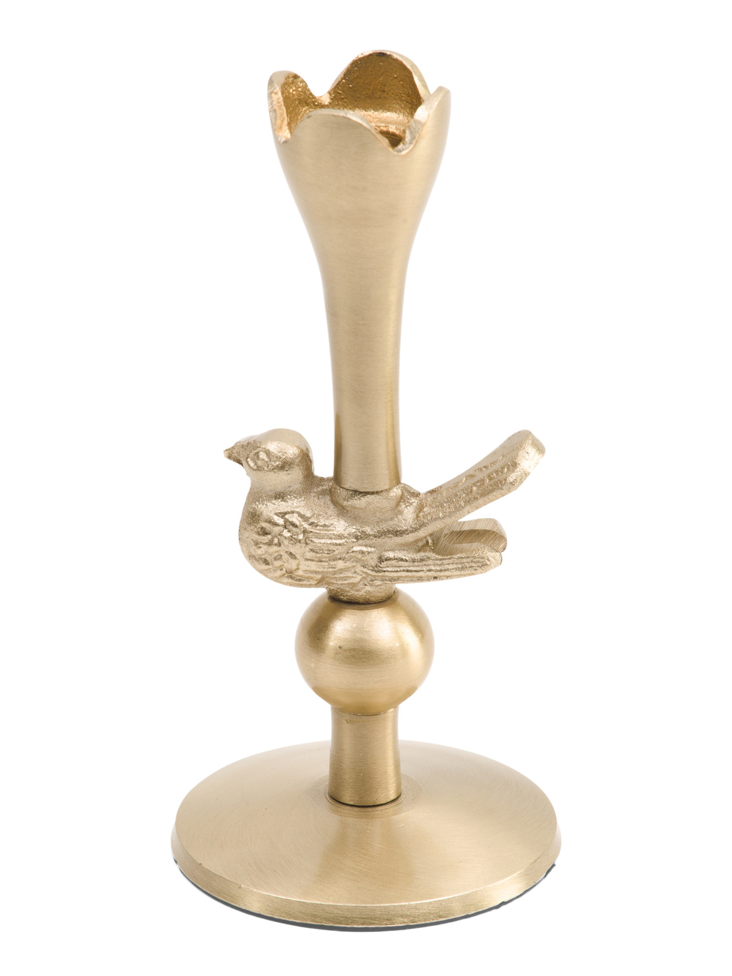 6in Abstract Tulip Candle Holder With Playful Bird Detail | Furniture & Lighting | Marshalls | Marshalls