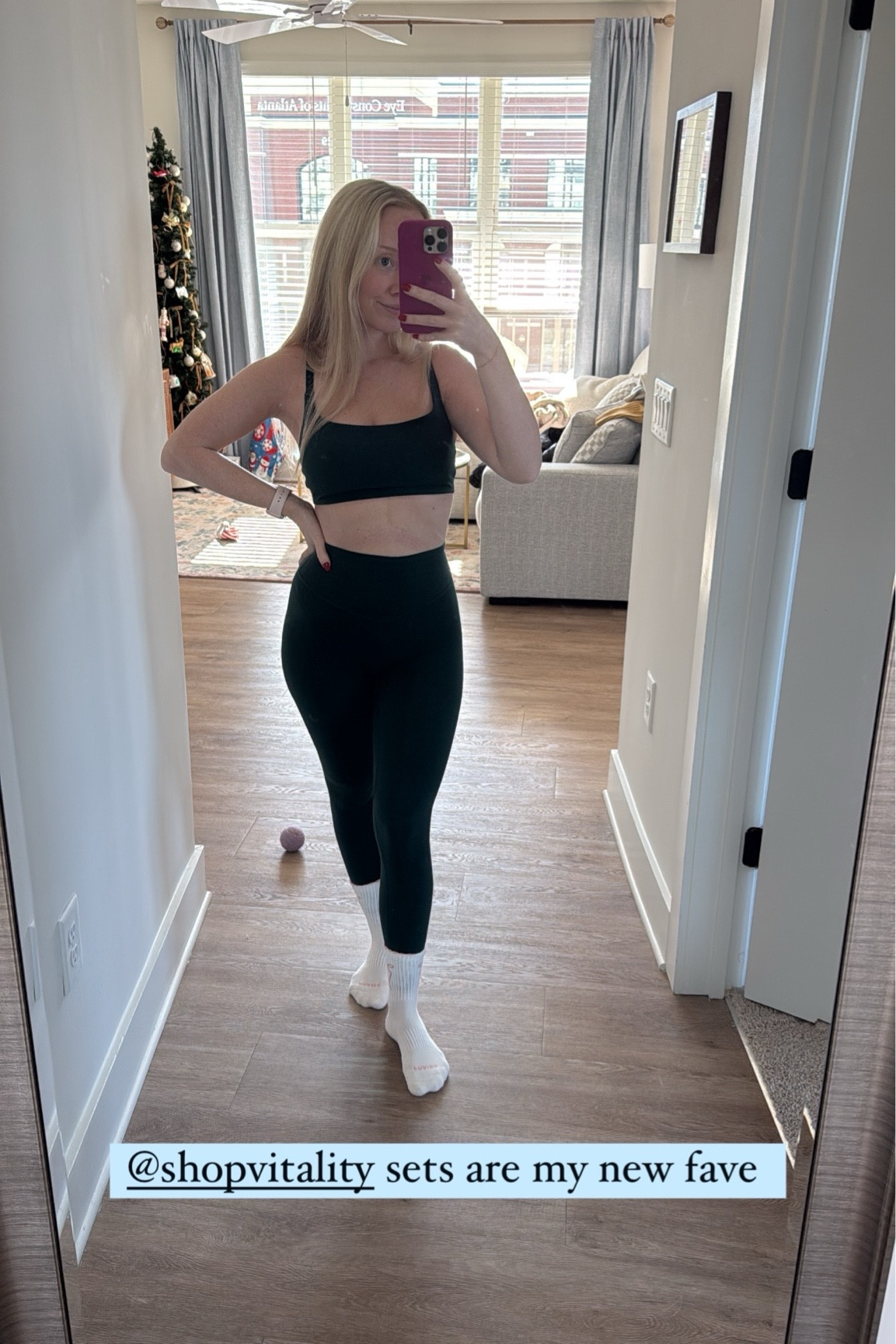 Vitality sets on sale! So buttery soft + sucks you in 

Wearing size small in both 

#LTKActive #LTKSaleAlert #LTKFitness