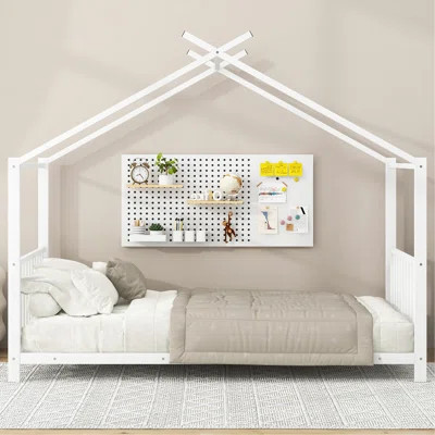 Charming Kids' House Bed With Metal Frame, Offering Safety And Style For A Child's Bedroom. | Wayfair North America