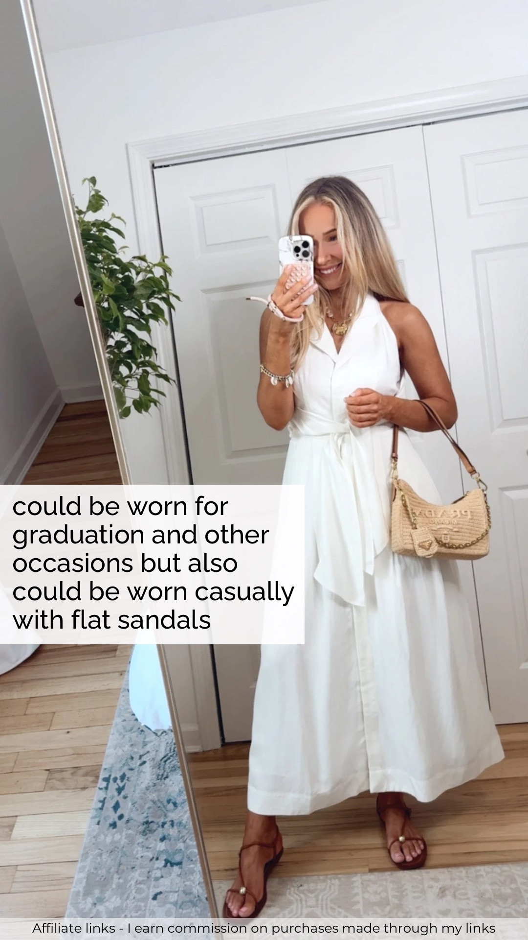 Affiliate links - I earn commission on purchases made through my links | white summer dress long flowy belted 