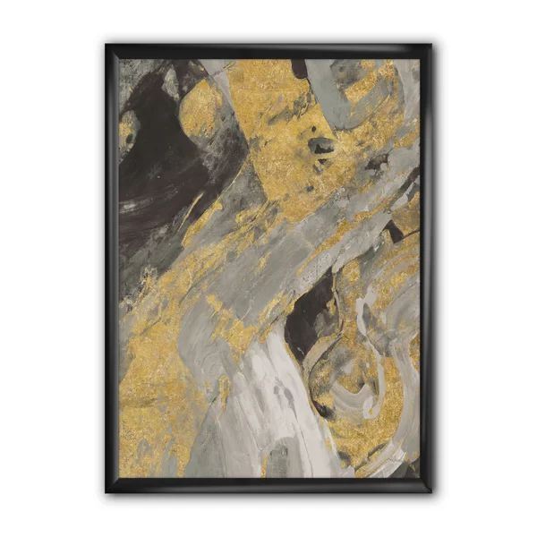 'Marble Gold and Black' - Picture Frame Print on Canvas | Wayfair North America