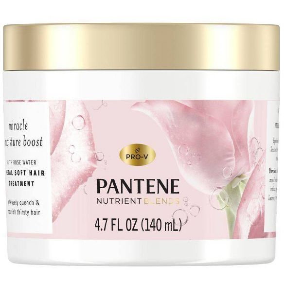 Pantene Nutrient Blends Miracle Moisture Boost Rose Water Petal Soft Hair Treatment - 4.7 fl oz | Target