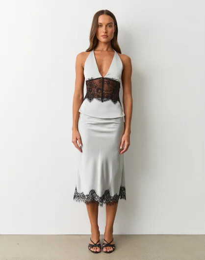 Satin Lace Midi Skirt | Glassons (Australia)