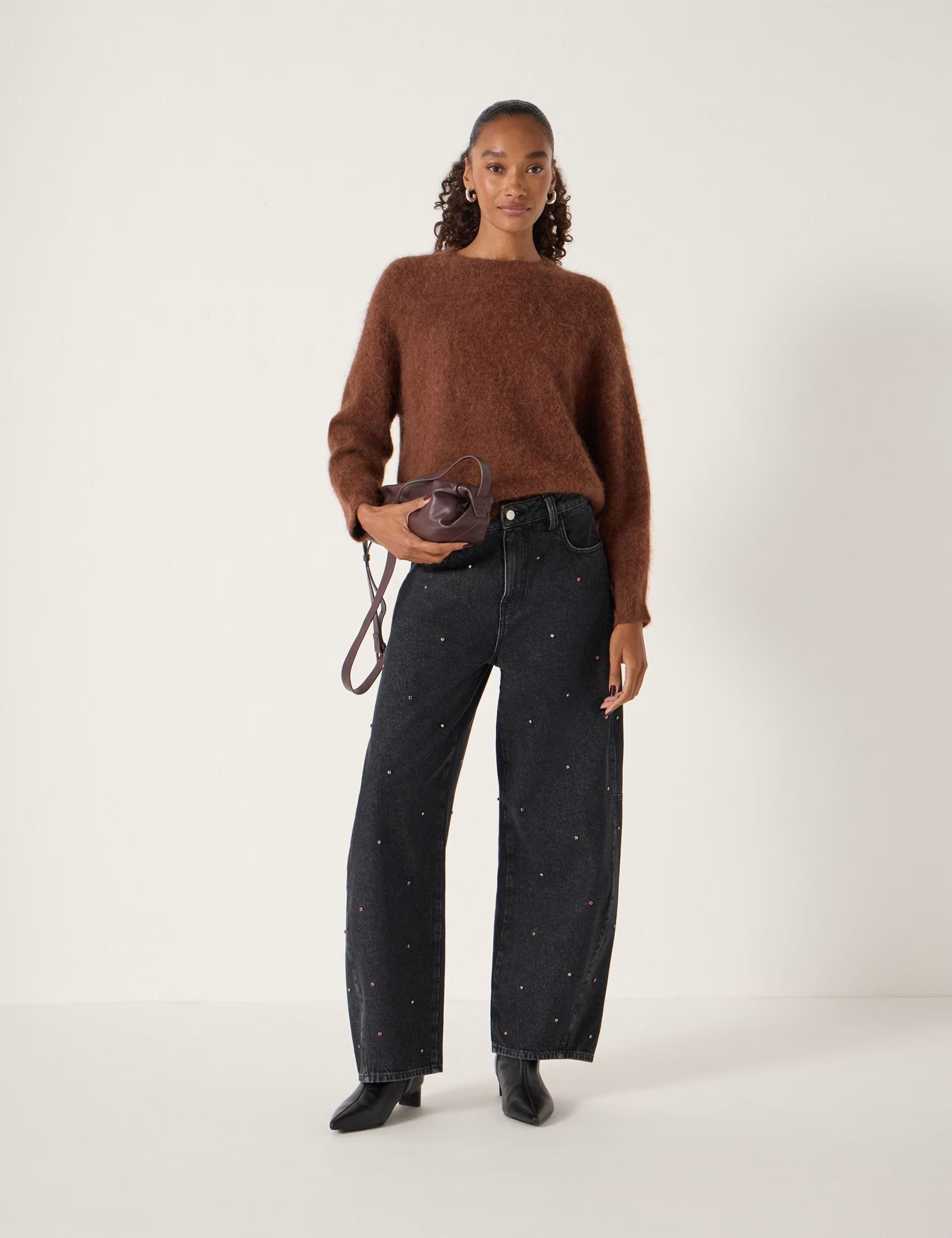 Mid Rise Embellished Barrel Leg Jeans | Marks & Spencer (UK)