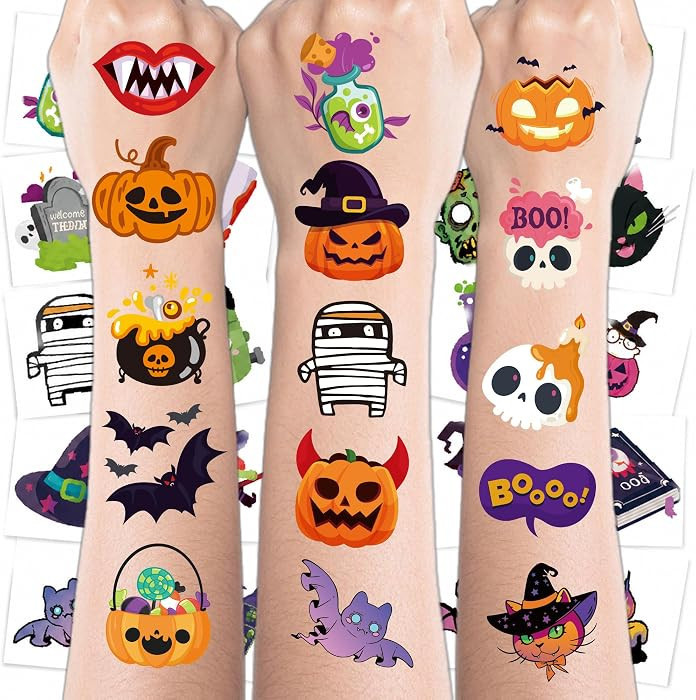 Halloween Party Favors - 150 PCS Halloween Pre-cut Tattoos for Kids | Amazon (US)
