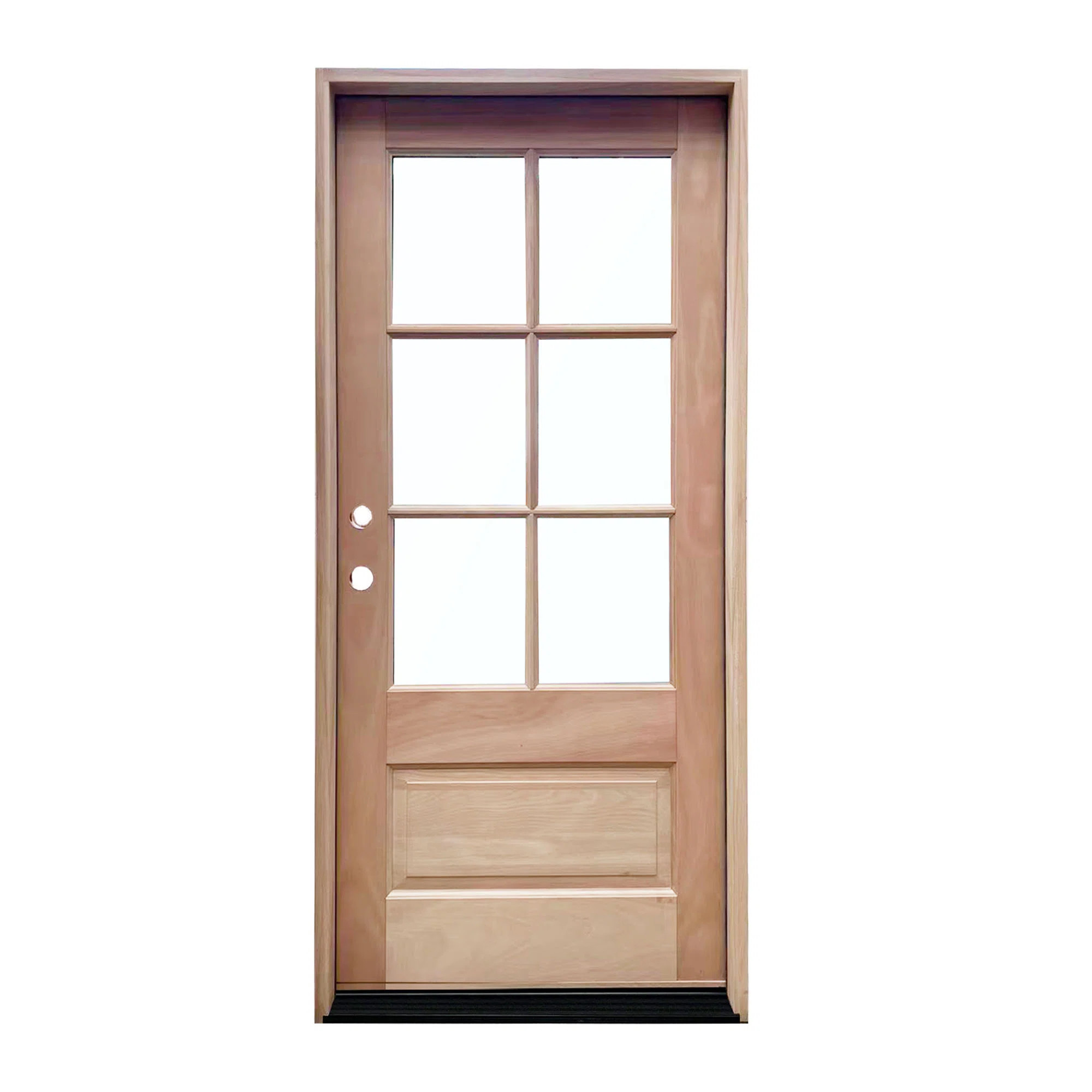 6 Lite Clear Unfinished Mahogany Front Door With 4-9/16'' Jamb | Wayfair North America