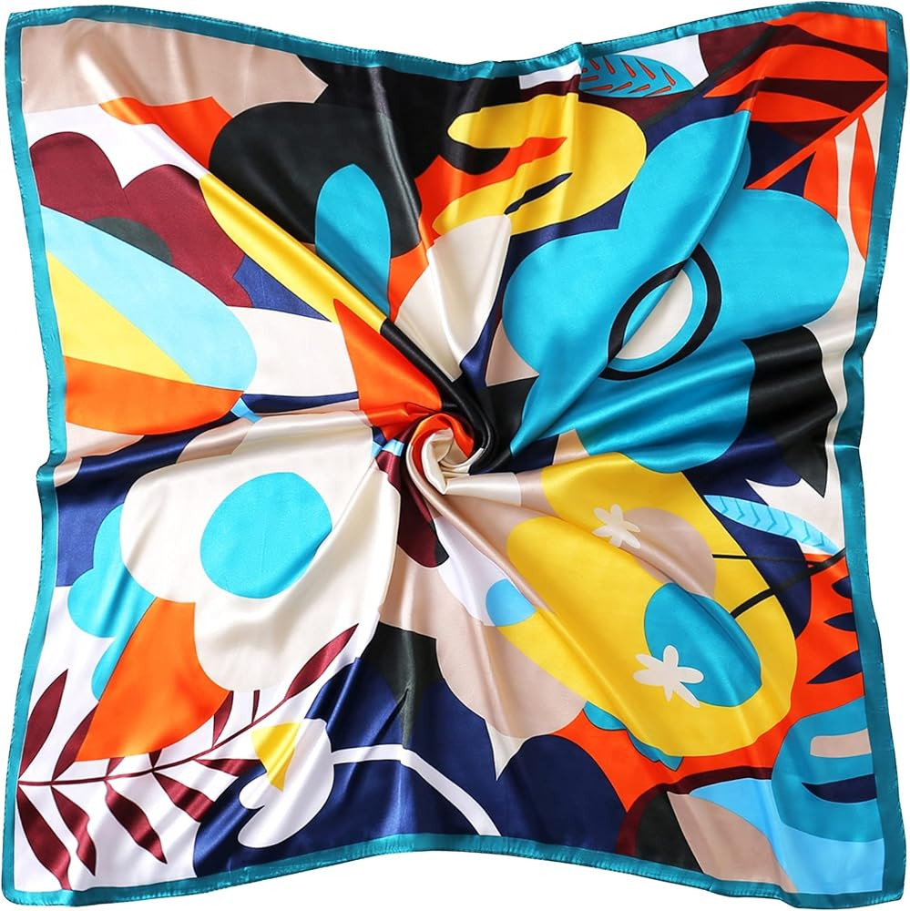 vimate 35" Square Silk Like Head Scarf - Women's Fashion Silk Feeling Scarf for Hair Wrapping and... | Amazon (US)