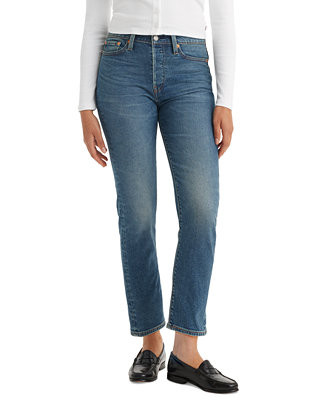 Women's Wedgie Straight-Leg High Rise Cropped Jeans | Macy's