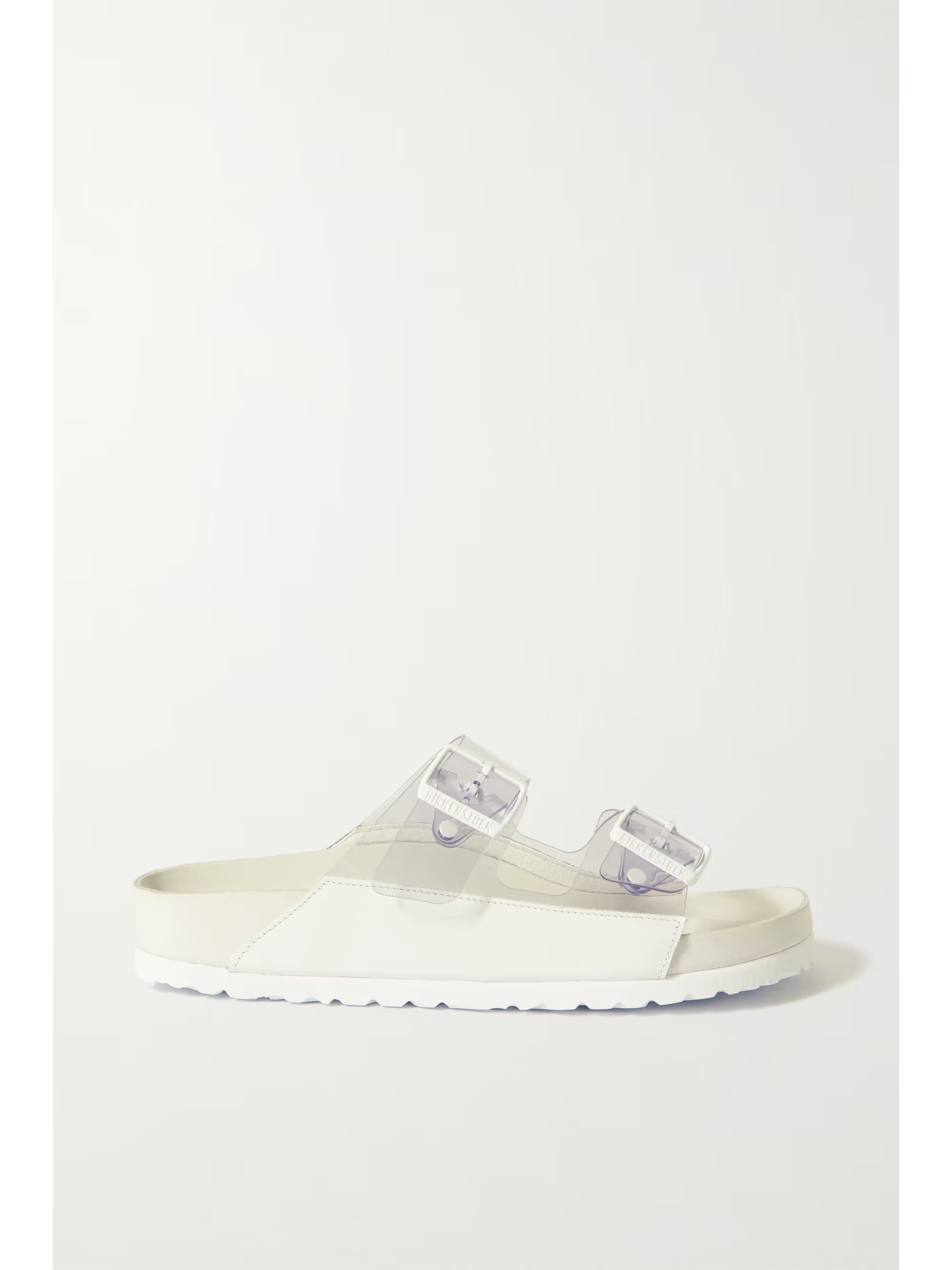 + Manolo Blahnik Arizona leather-trimmed PVC sandals | NET-A-PORTER (US)