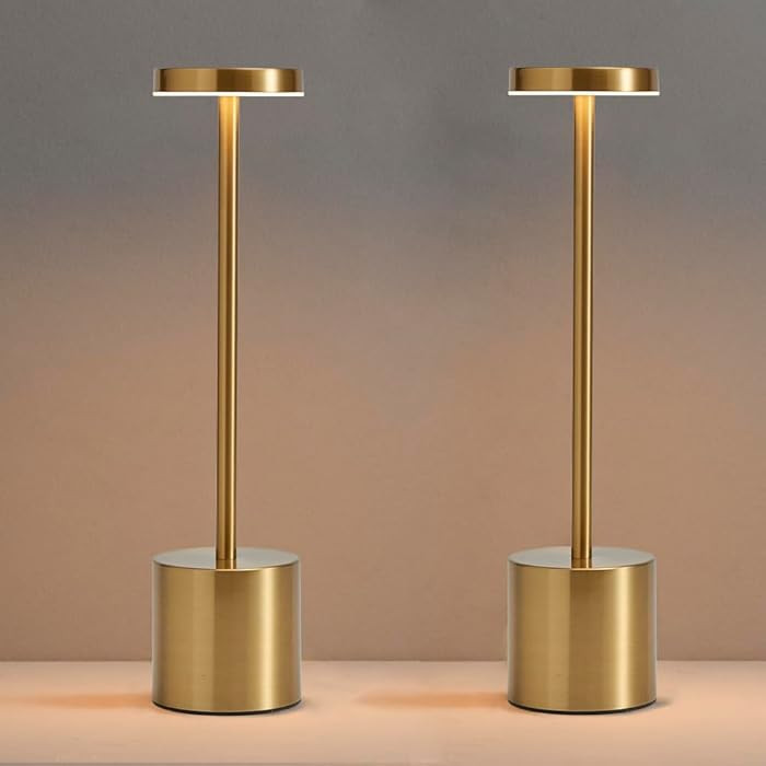 2 Pack LED Cordless Table Lamp, Portable 5000mAh Rechargeable Bedside Lamp, Touch Control Outdoor... | Amazon (US)