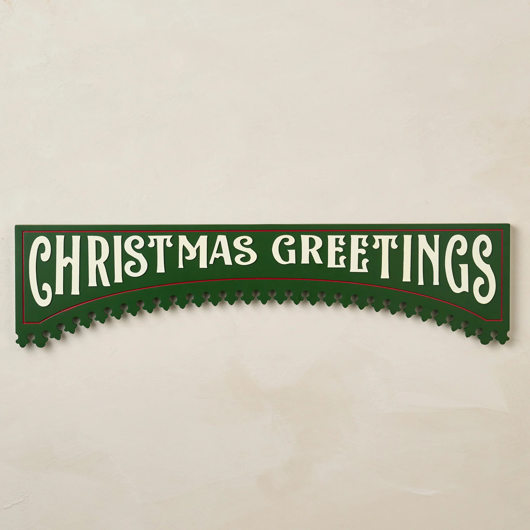 Christmas Greetings Wooden Sign | Magnolia