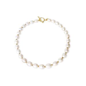 Gold Beaded Freshwater Pearl Necklace | Anisa Sojka