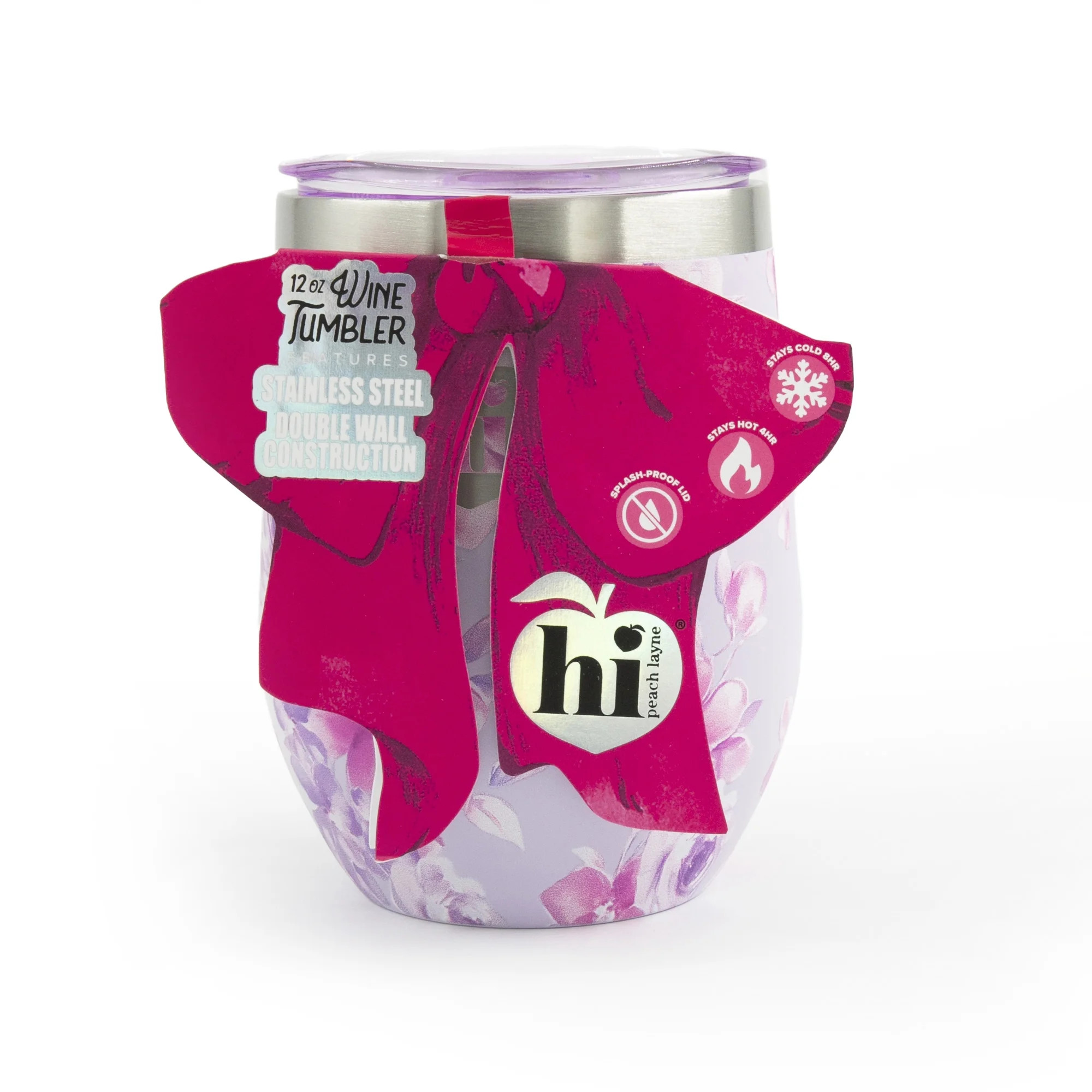 Hi Peach Layne, Mother's Day Gift Set, Purple Floral Wine Tumbler with Nail File | Walmart (US)