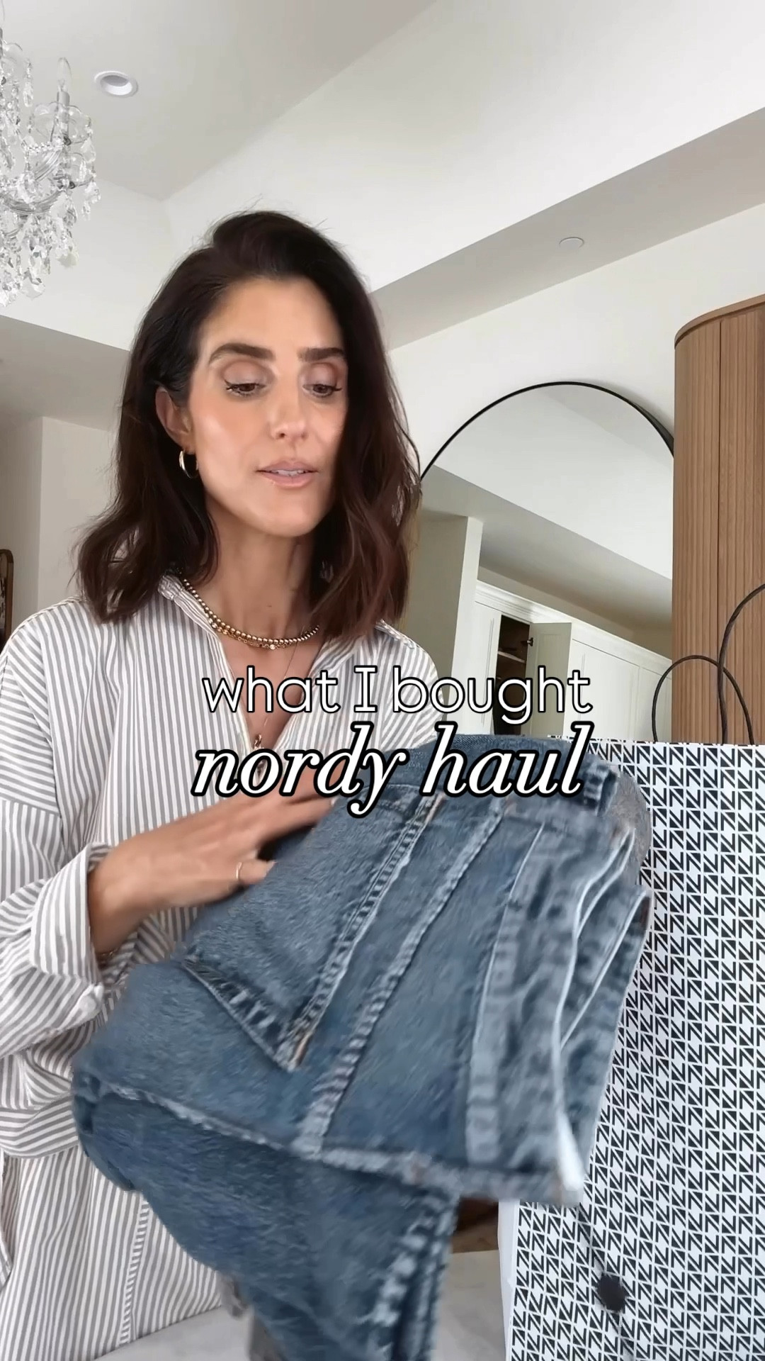 What I bought 👀 Nordstrom haul. These sweatpant jeans are amazing! I did size down I’m just shy of 5-7” and wear a size 24 and size 23 in the KIMBER wash. 🚨 BTW do not put them in the dryer!

Wearing the size XS top and bottom in my striped set  #stylinbyaylin #aylin

#LTKFindsUnder100 #LTKStyleTip #LTKSeasonal