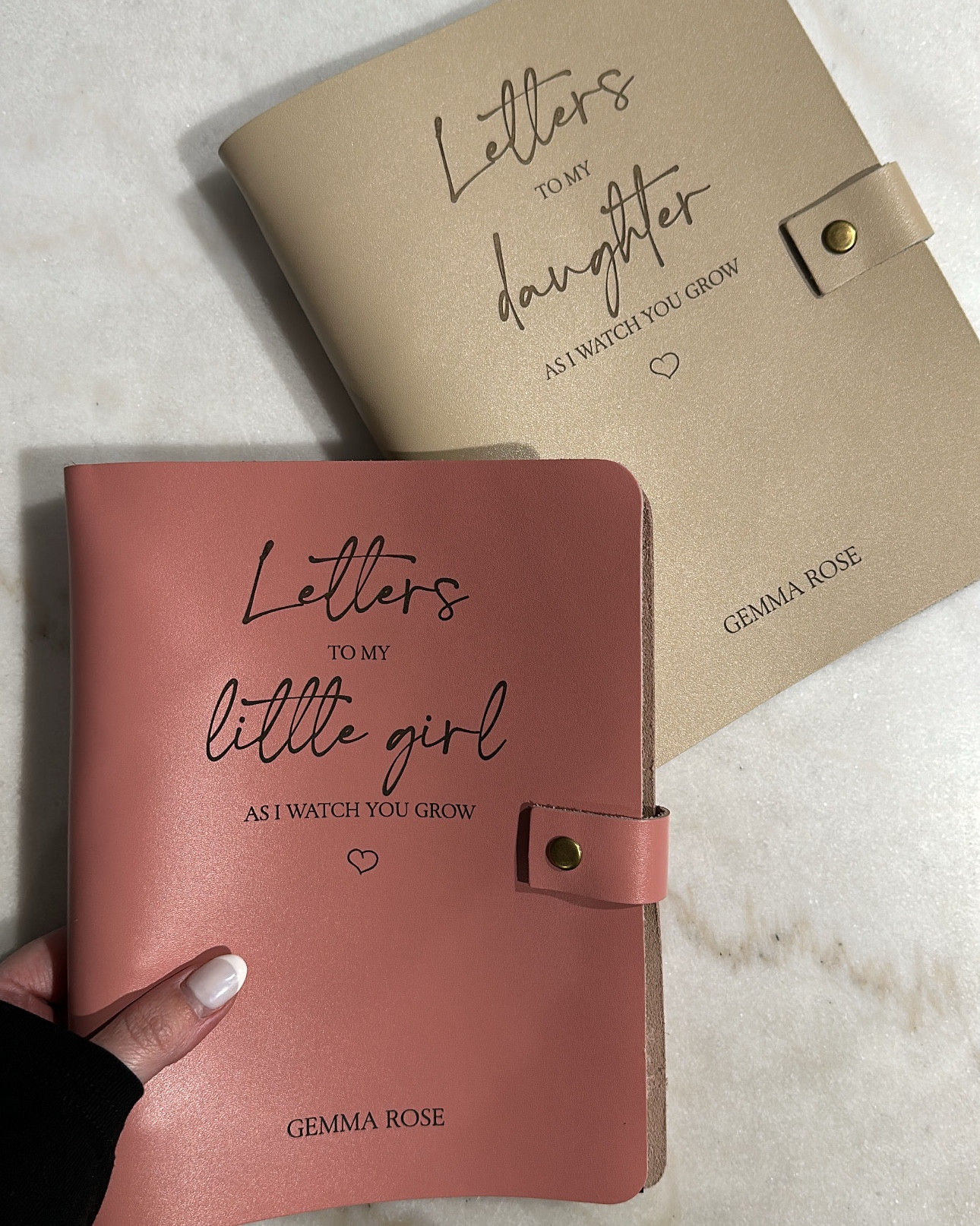 Bought these perfect leather notebooks for my husband & I (a surprise Christmas gift for him). We wrote in them for the first time last night. We’ll give them to our daughter on her sweet 16th birthday. She’s currently 6 months old. 🥹

I chose the quotes on the back, this is customizable as well. Price will vary depending on the size of the notebook you choose. 

Notebook, custom notebook, letters to my daughter, son, parent gift, gift for wife, gift for husband, gifts for her, gifts for him, custom gift, sentimental gift, gift giving, stationary, writing, journaling, journal, letter, family, baby, baby girl, baby gift, new mom, mom

#LTKBaby #LTKFindsUnder100 #LTKFamily