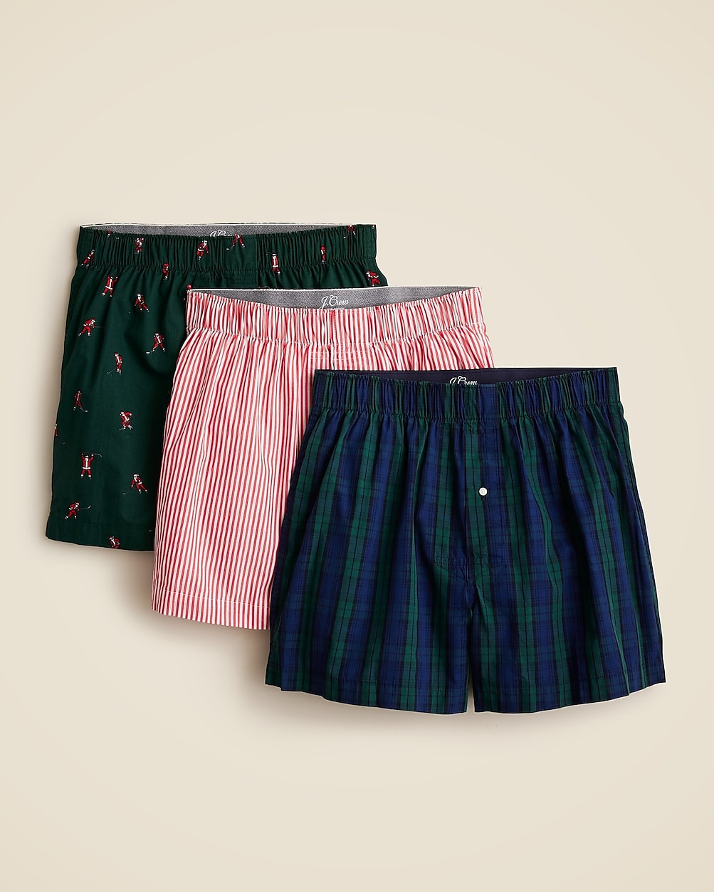 Cotton poplin boxers three-pack | J. Crew US