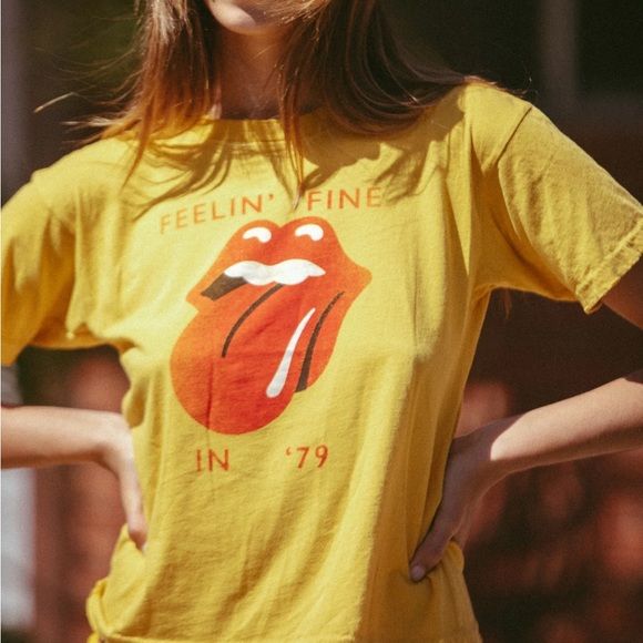 Stoned Immaculate Rolling Stones Tee Mustard Yellow Size M NWOT | Poshmark