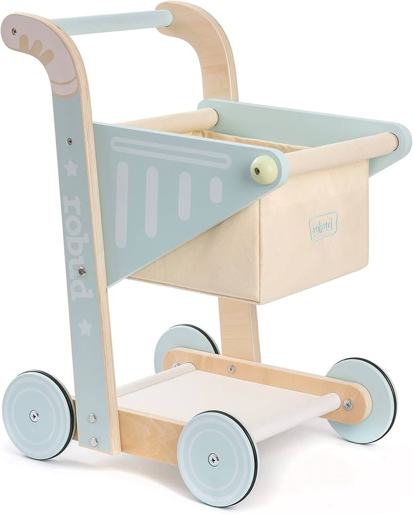 ROBUD Wooden Baby Walker for Girls Boys, Wooden Shopping Cart for Kids Toddlers, Learning Walker ... | Amazon (US)
