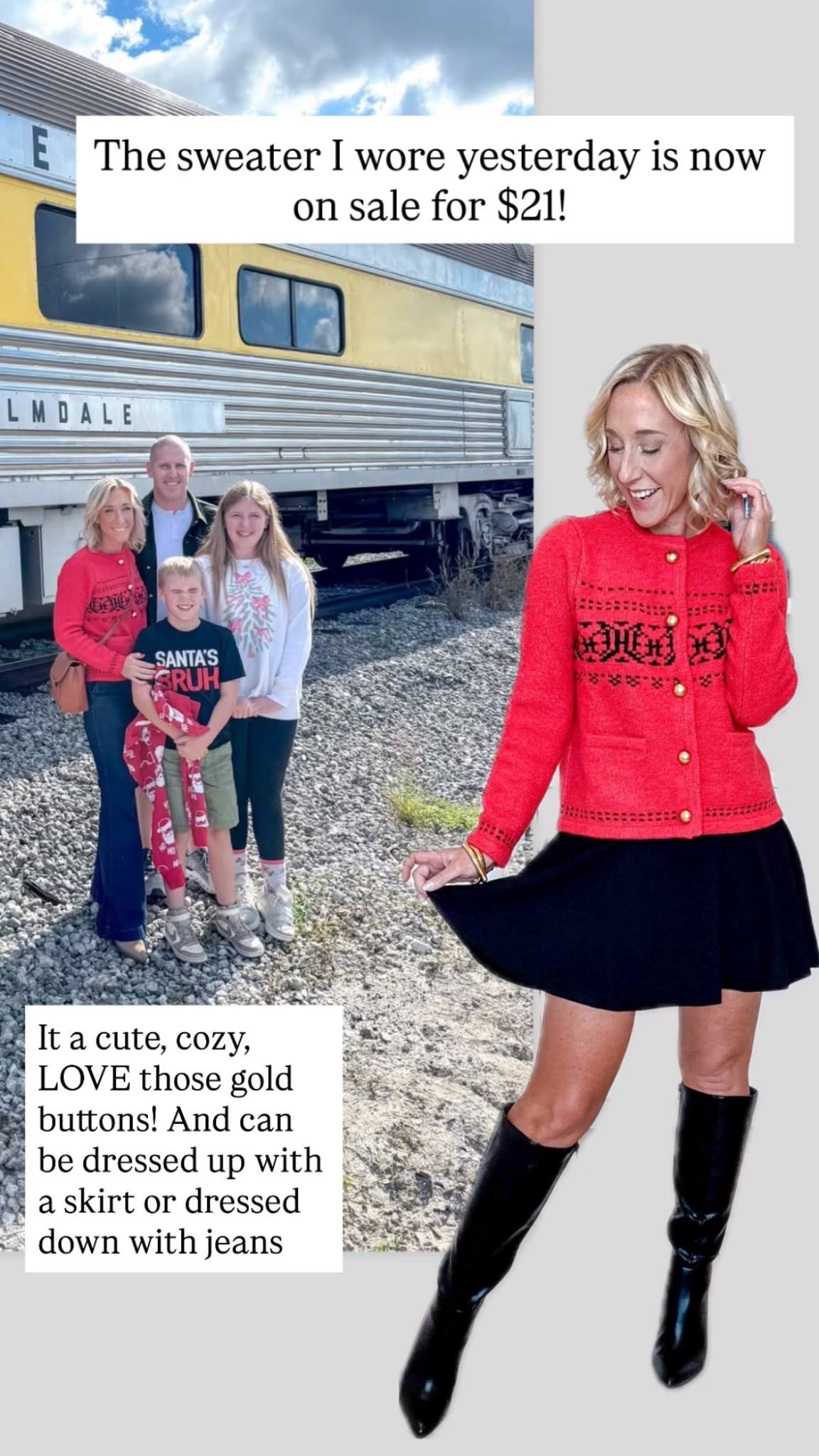 This sweater is now $21! I’m wearing an xs  

#LTKFindsUnder50 #LTKSaleAlert #LTKSeasonal