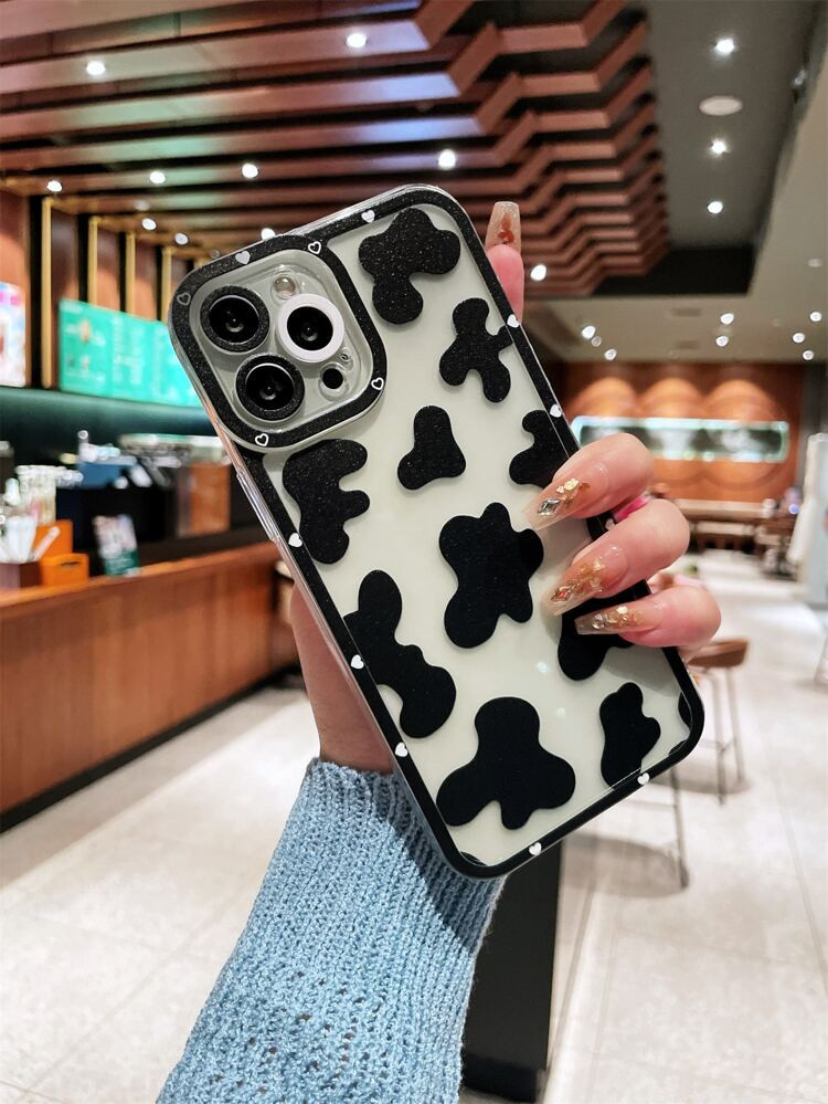 Cow Pattern Clear Phone Case | SHEIN