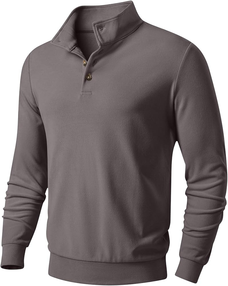 JMIERR Men's Casual Pullover Sweatshirts Long Sleeve Lightweight Knitted Fleece Thermal Mock Neck... | Amazon (US)