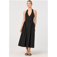 ASTR the Label | Meana Halter Plunge Drop-Waist Midi Dress in Black |  Size XS | ASTR The Label (US)