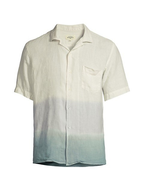 Palm Tie-Dye Woven Linen Shirt | Saks Fifth Avenue