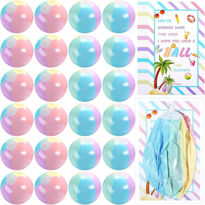 MiniInflat 24 Set End of Year Classroom Students Gifts from Teacher 10 Inch Inflatable Beach Ball... | Amazon (US)