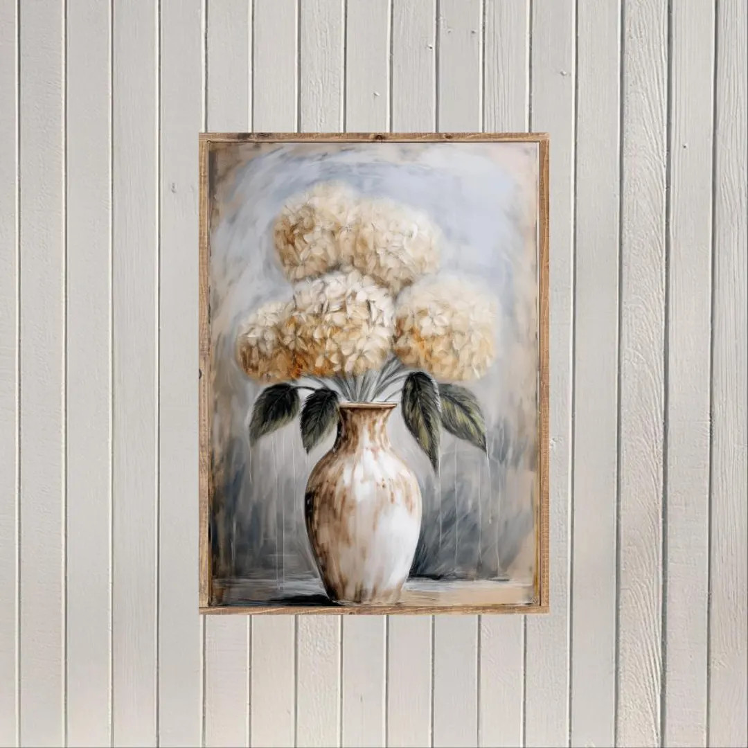 Fresh Cut Hydrangeas Canvas Printed Sign - Etsy | Etsy (US)