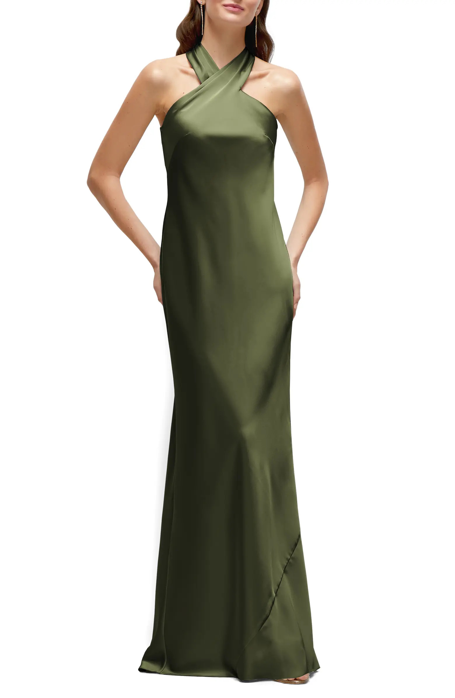 Bias Cut Stretch Satin Charmeuse Gown | Nordstrom